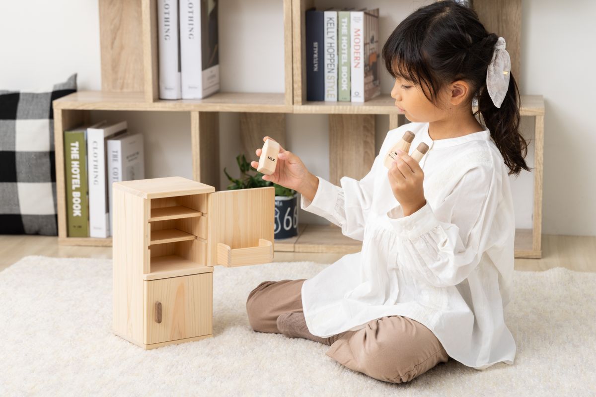 IKONIH ままごと冷蔵庫 ままごと 木のおもちゃ